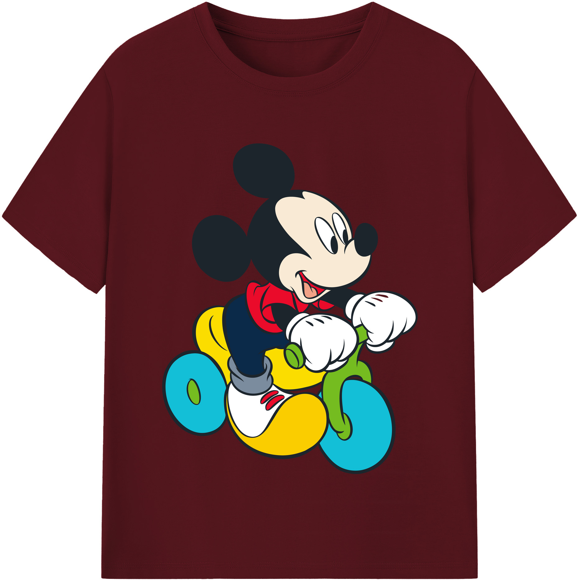 （画像用） ミッキーマウス Mickey Mouse 綿100％半袖Tシャツ（フロントプリント）